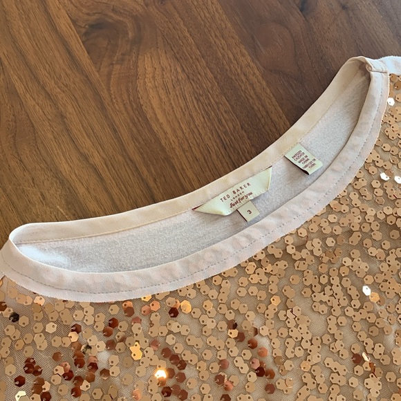 Ted Baker sleeveless sequin top in copper - Picture 3 of 4